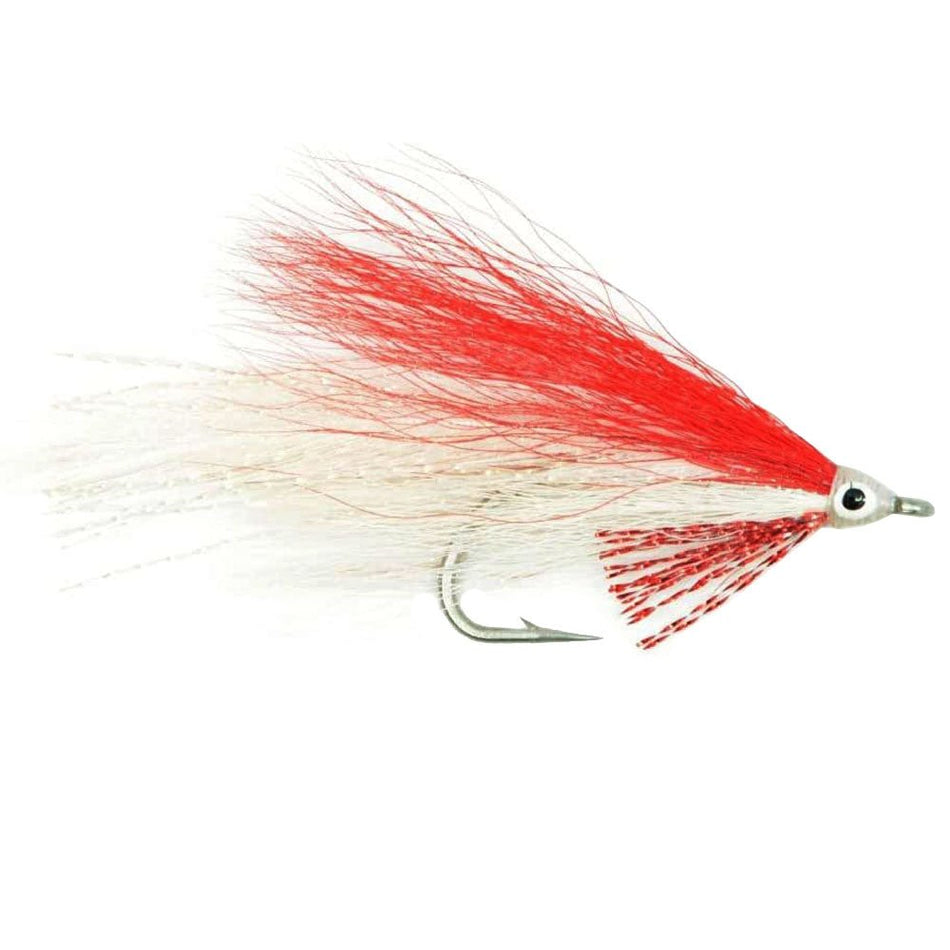 Lefty's Deceiver Saltwater Streamer Fly - Red/White - 4 Flies Hook Size 1/0 - Get Tight Gear
