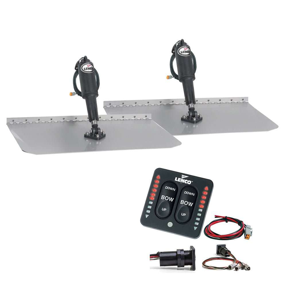 Lenco 12" x 24" Standard Trim Tab Kit w/LED Indicator Switch Kit 12V - Get Tight Gear