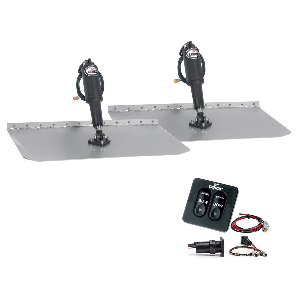 Lenco 12" x 30" Standard Trim Tab Kit w/Standard Tactile Switch Kit 12V - Get Tight Gear