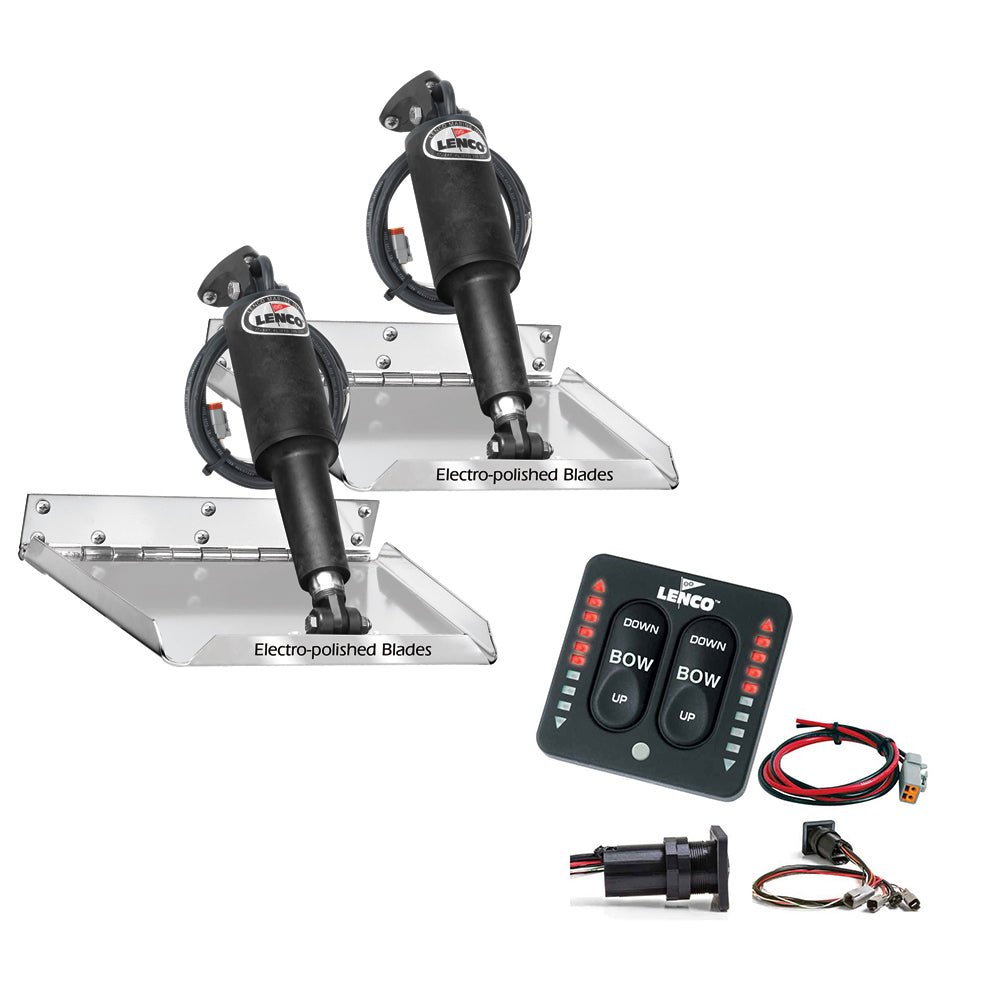 Lenco 18" x 14" Standard Performance Trim Tab Kit w/LED Indicator Switch Kit 12V - Get Tight Gear