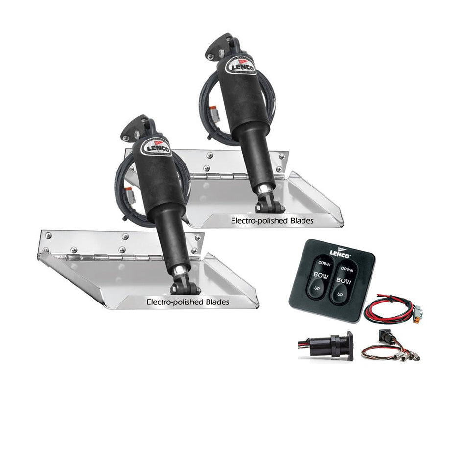 Lenco 18" x 14" Standard Performance Trim Tab Kit w/Standard Tactile Switch Kit 12V - Get Tight Gear