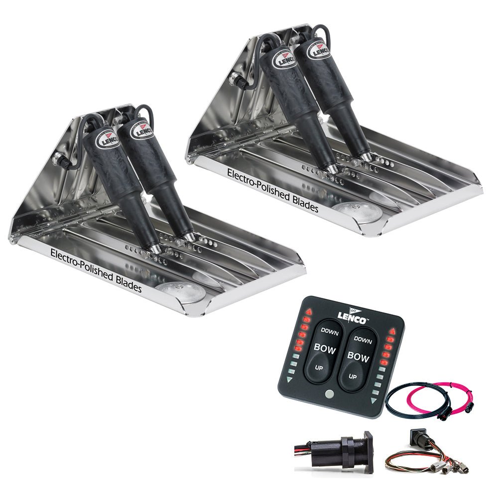 Lenco 19" x 14" Extreme Duty Performance Trim Tab Kit w/LED Indicator Switch Kit 12V - Get Tight Gear
