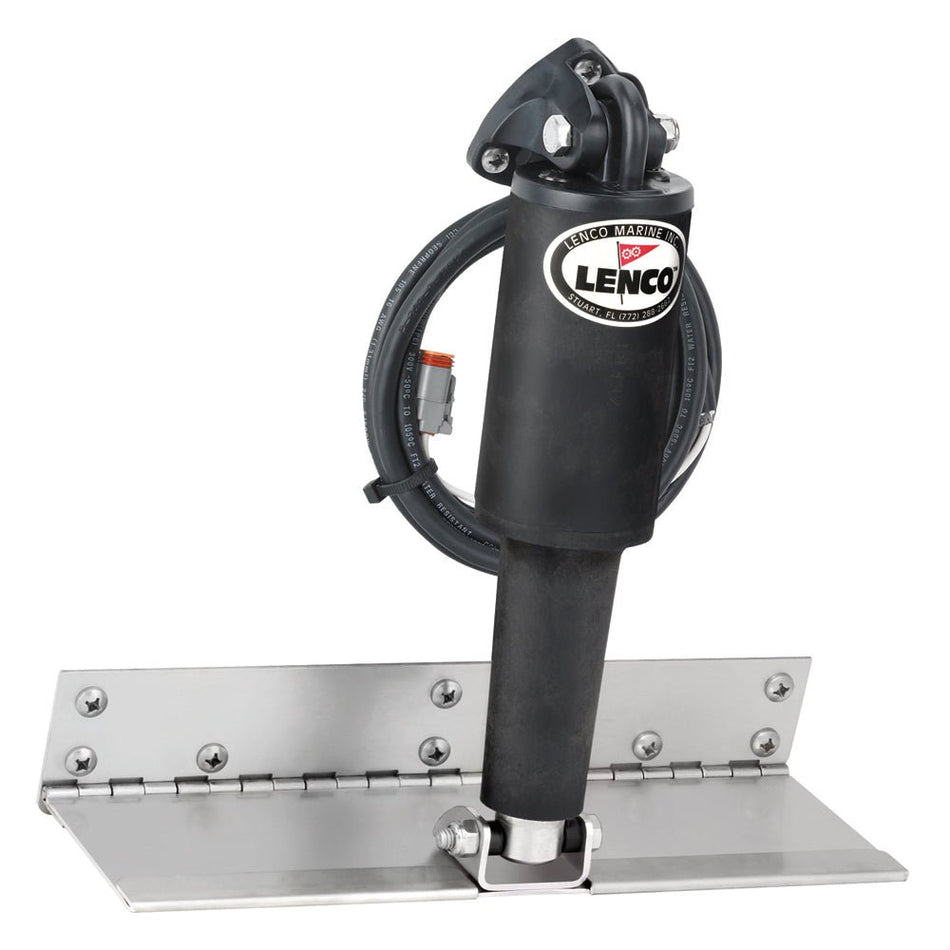 Lenco 4" x 12" Limited Space Trim Tab Kit w/o Switch Kit 12V - Standard Finish - Short Actuator - Get Tight Gear