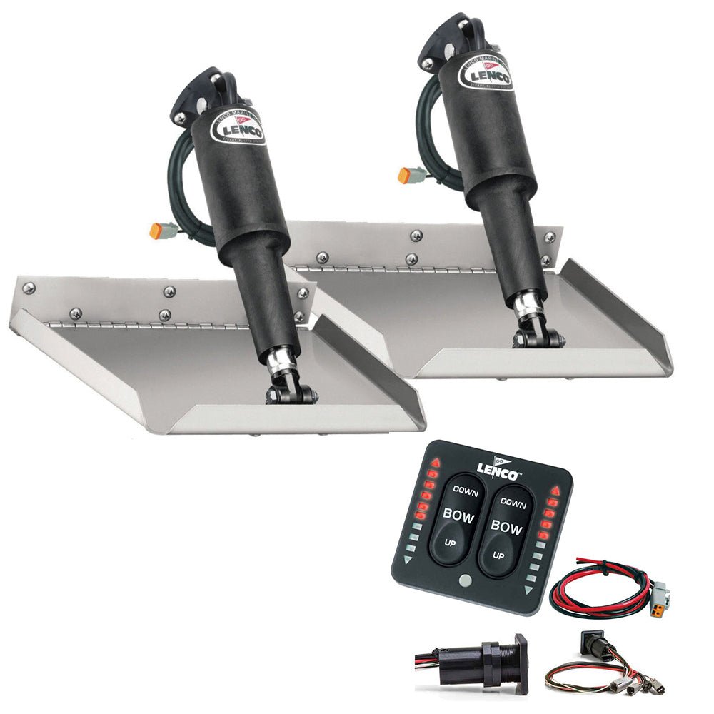 Lenco 9" x 12" Edge Mount Trim Tab Kit w/LED Indicator Switch Kit - Get Tight Gear