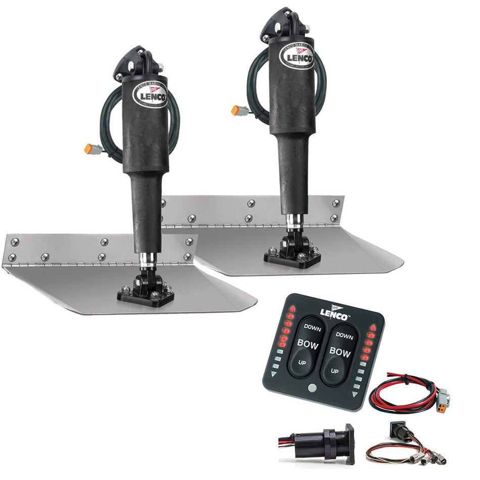 Lenco 9" x 30" Standard Trim Tab Kit w/LED Indicator Switch Kit 12V - Get Tight Gear