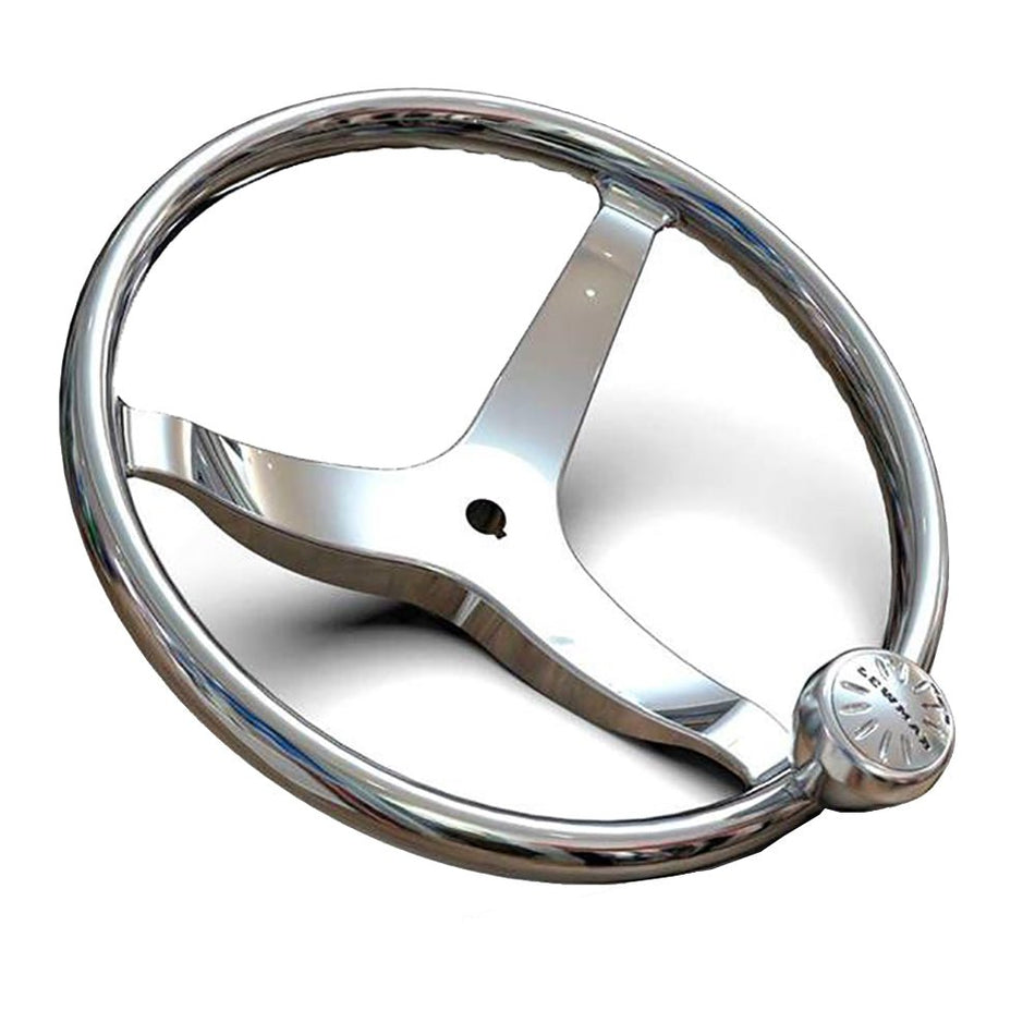 Lewmar 3 Spoke 13.5" Steering Wheel w/Power - Grip Knob - Get Tight Gear