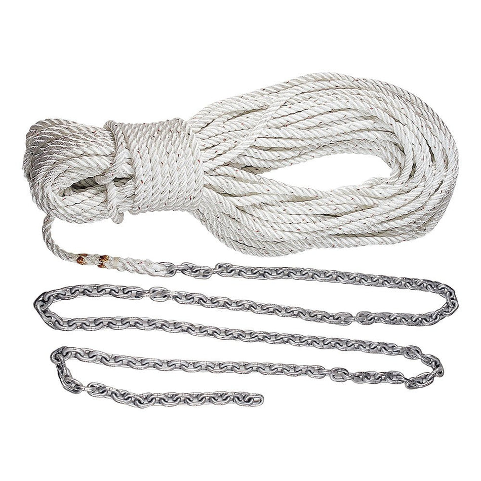 Lewmar Anchor Rode 215' - 15' of 1/4" Chain & 200' of 1/2" Rope w/Shackle - Get Tight Gear
