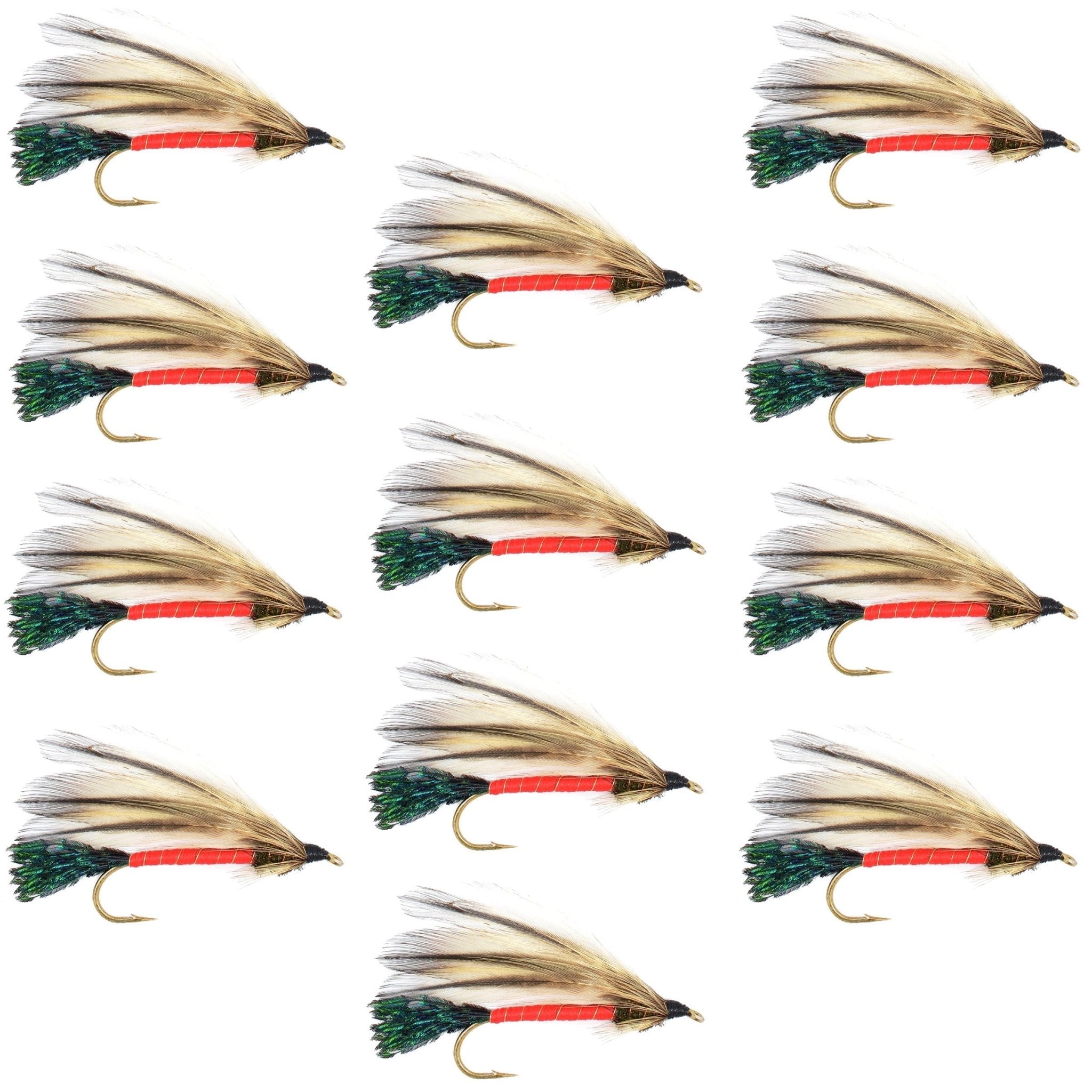 Light Spruce Classic Streamer Flies - Set of 12 - Hook Size 4 - Get Tight Gear