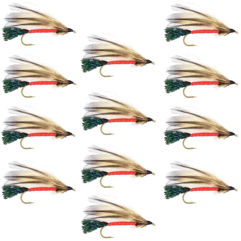 Light Spruce Classic Streamer Flies - Set of 12 - Hook Size 4 - Get Tight Gear