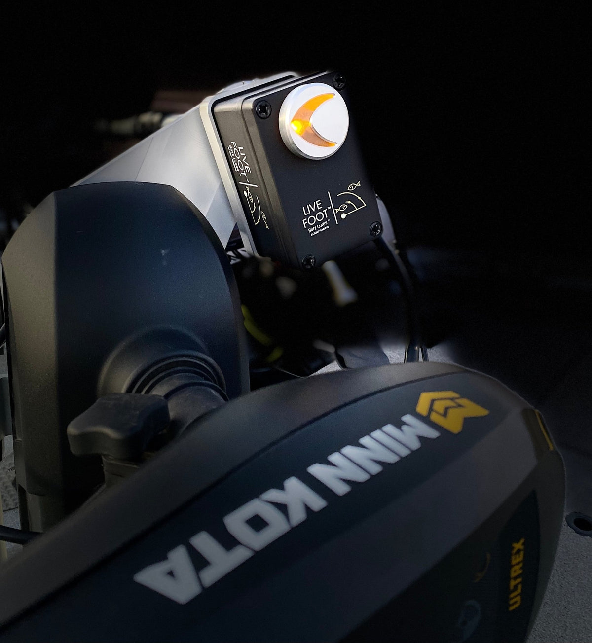 Live Foot™ - Patented Motor Control System for Sonar Transducers by Blitz Lures - Get Tight Gear