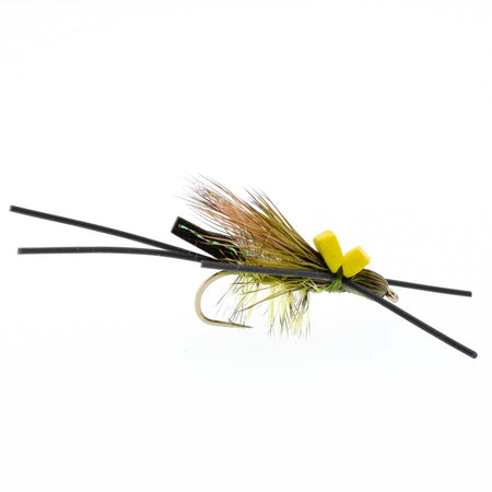 Long Tail Skwala Stone Fly Dry Trout Flies - Adult Squalla Stonefly Dry Fly - 6 Flies Hook Size 10 - Get Tight Gear