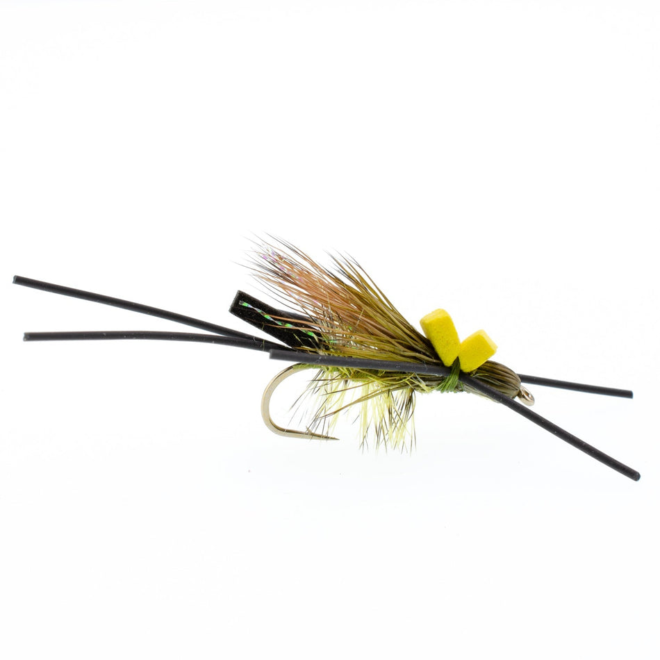 Long Tail Skwala Stone Fly Dry Trout Flies - Adult Squalla Stonefly Dry Fly - 6 Flies Hook Size 10 - Get Tight Gear