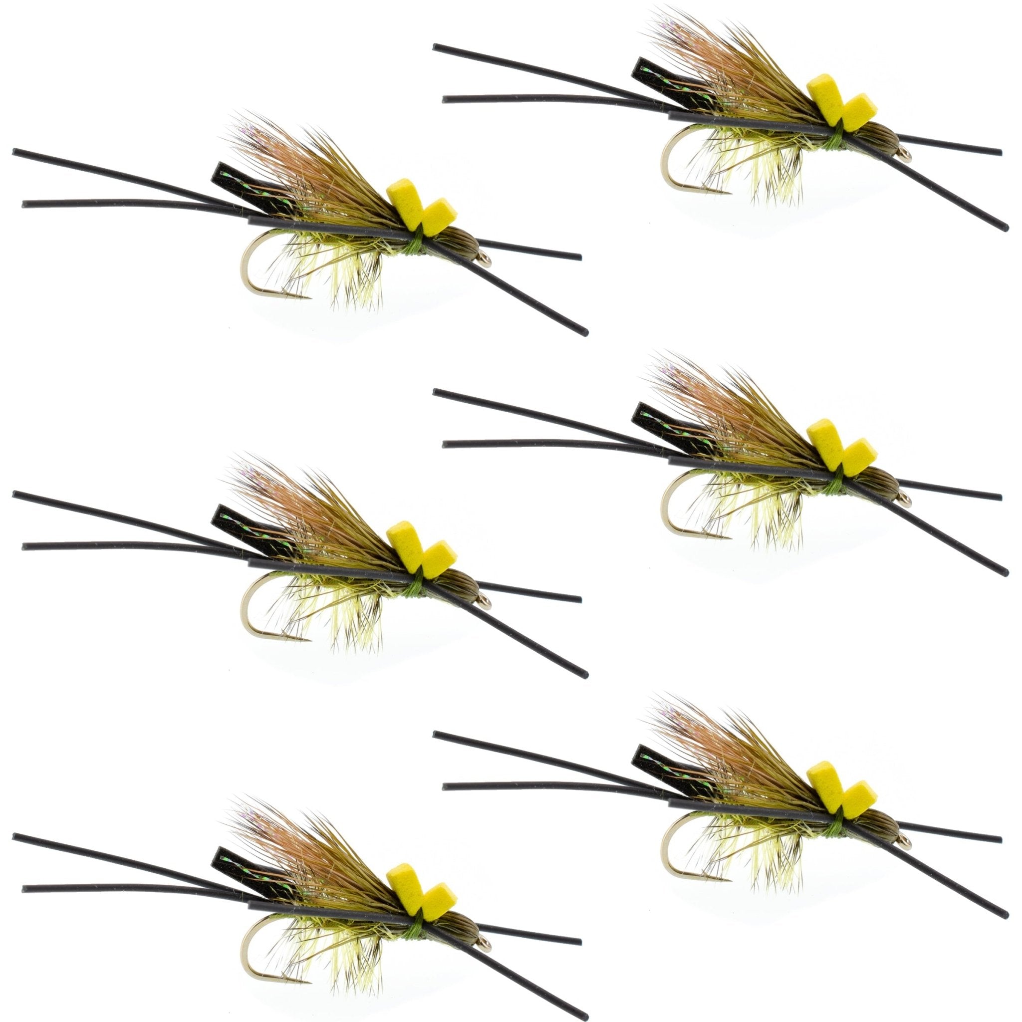Long Tail Skwala Stone Fly Dry Trout Flies - Adult Squalla Stonefly Dry Fly - 6 Flies Hook Size 10 - Get Tight Gear