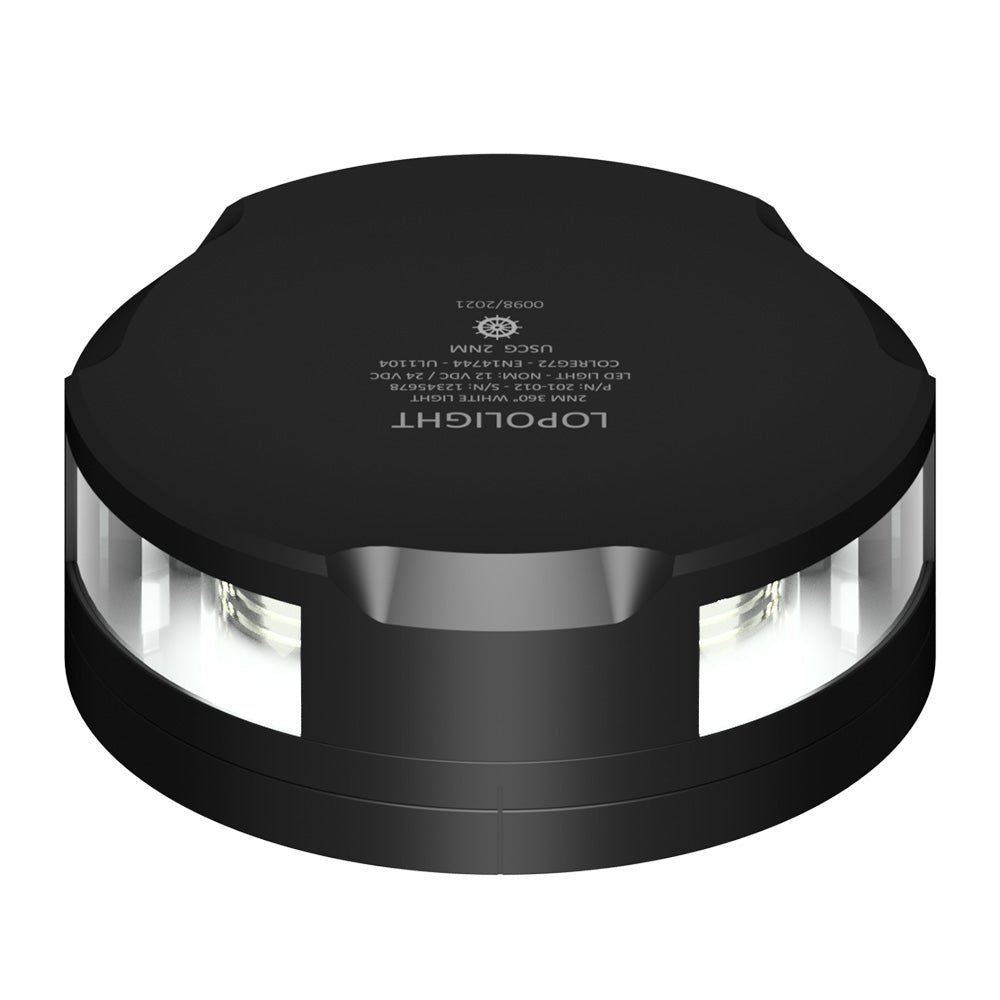 Lopolight 360 - Degree Anchor Light - 2NM - Black Housing w/FB Base - Get Tight Gear