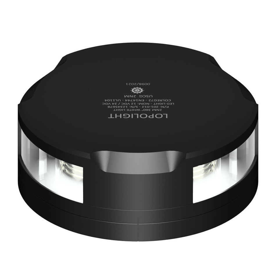 Lopolight 360 - Degree Anchor Light - 2NM - Black Housing w/FB Base - Get Tight Gear