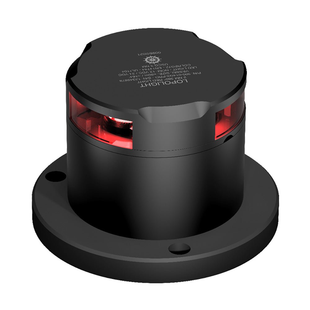 Lopolight 360 - Degree Pro Red Nav Light - 2NM - Black Housing - Get Tight Gear