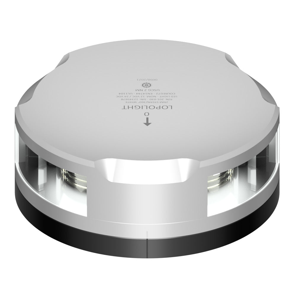 Lopolight 360 - Degree Stern Light - 2NM - Silver Housing w/FB Base - Get Tight Gear
