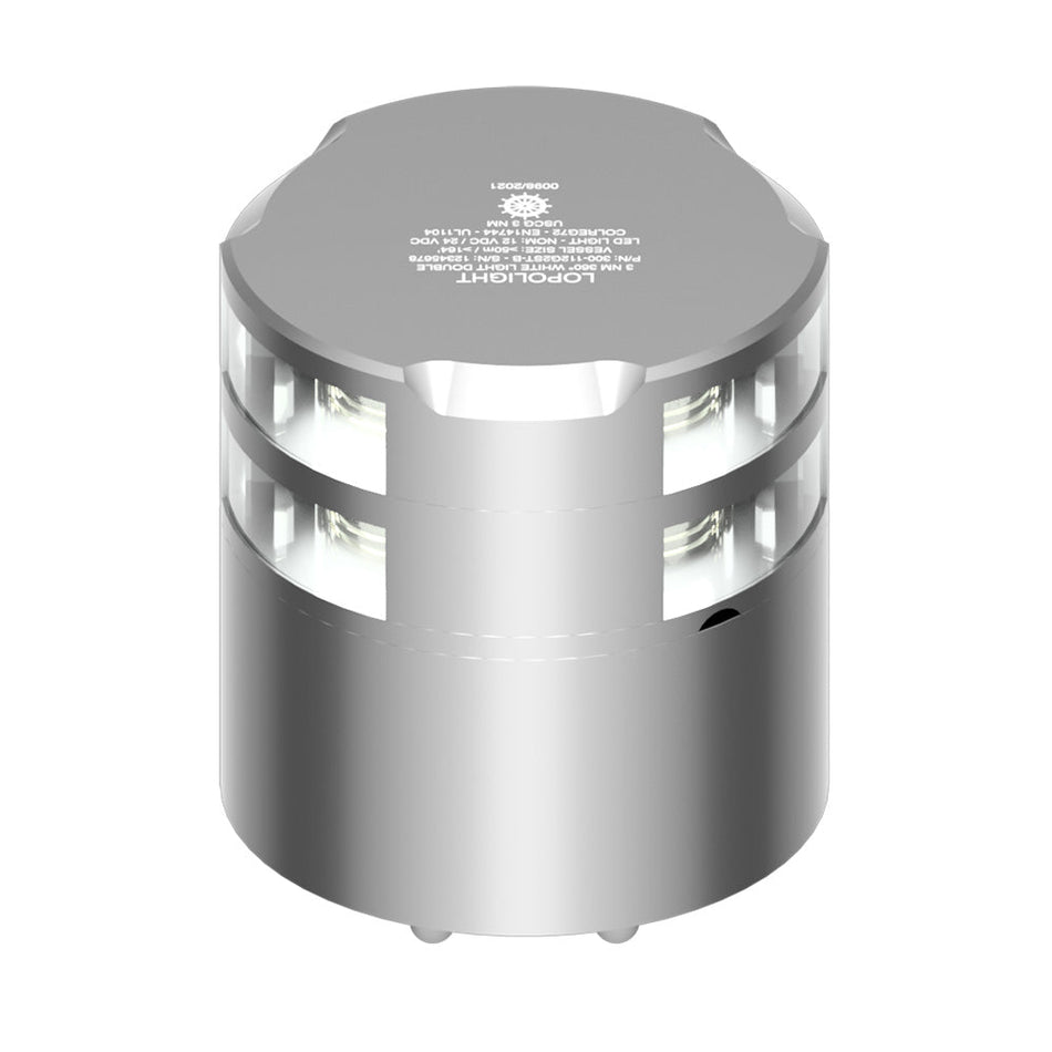 Lopolight 360 Double - Stacked 3nm Masthead Light - Silver Anodized - Get Tight Gear