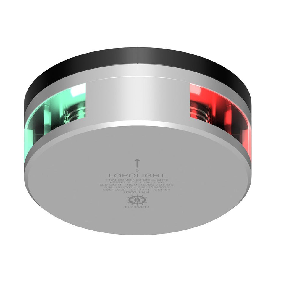 Lopolight Combined Sidelight - 2NM - Upside - Down Silver Housing w/FB Base - Get Tight Gear