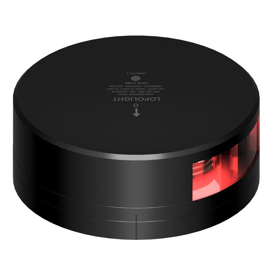 Lopolight Red Port Light - 2NM - Black Housing w/FB Base - Get Tight Gear