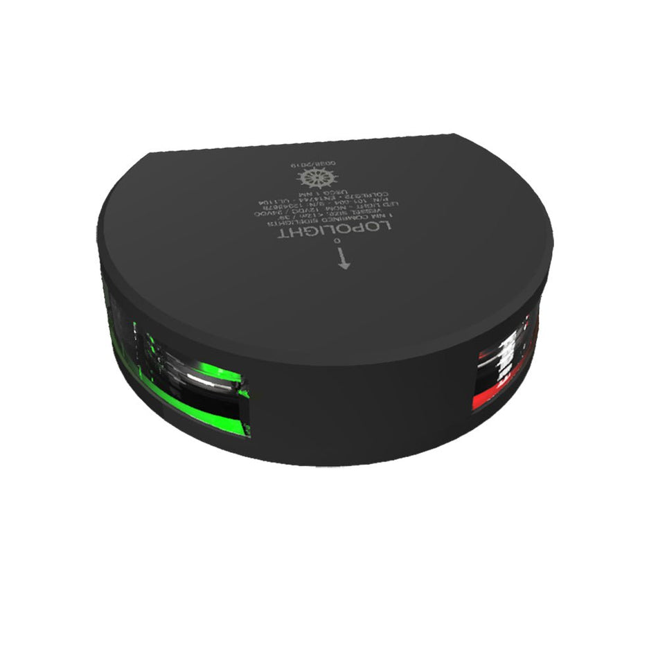 Lopolight Series 101 - 004 Starboard & Port Side Light - 1NM - Vertical Mount - Green/Red - Black Housing - Get Tight Gear