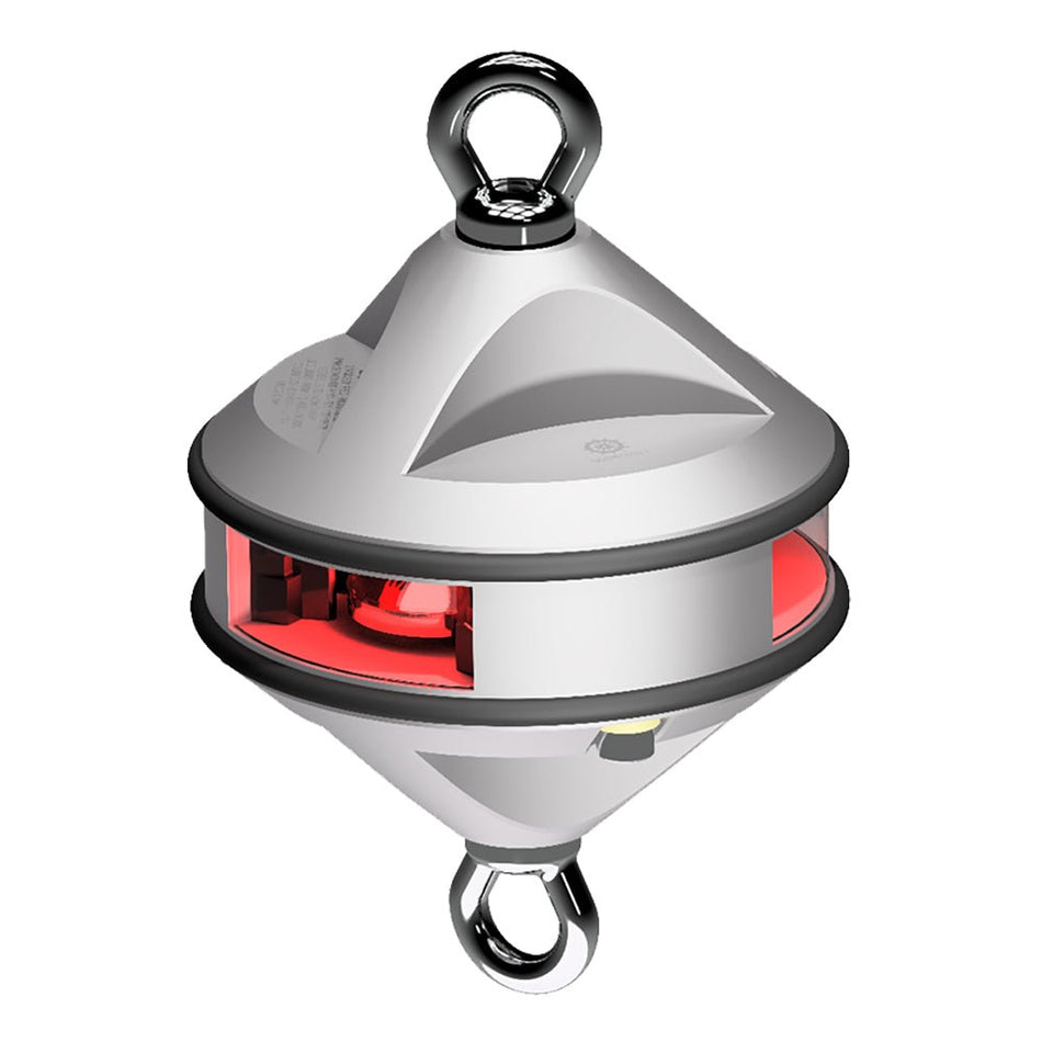 Lopolight Series 200 - 014 - Hoist Light - 2NM - Red - Silver Housing - Get Tight Gear