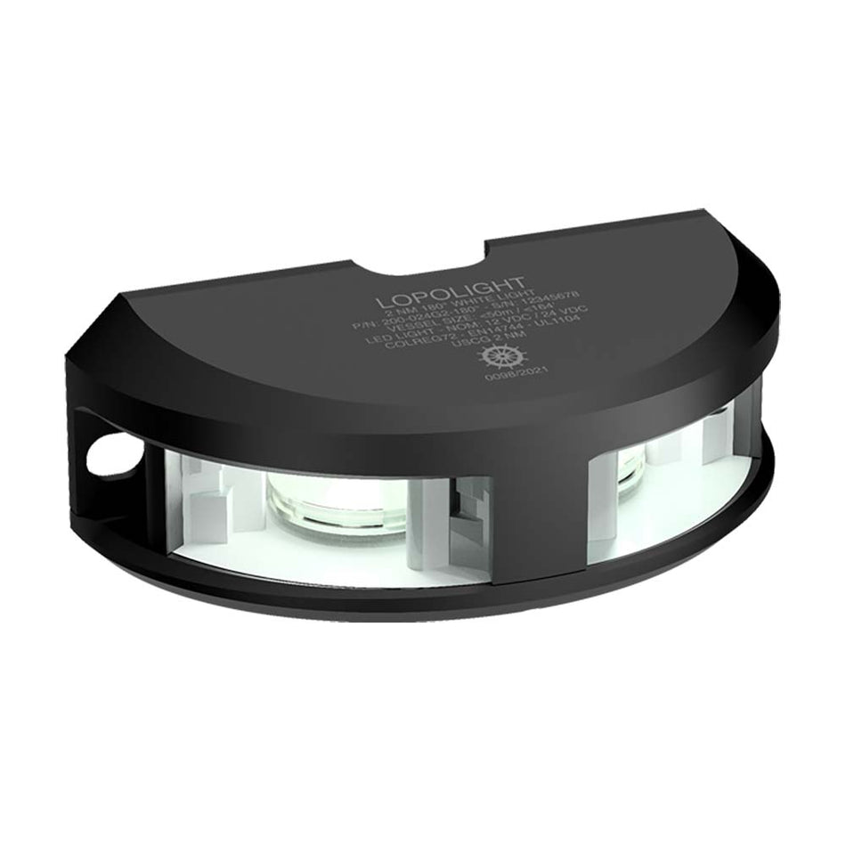 Lopolight Series 200 - 024 - Navigation Light - 2NM - Vertical Mount - White - Black Housing - Get Tight Gear