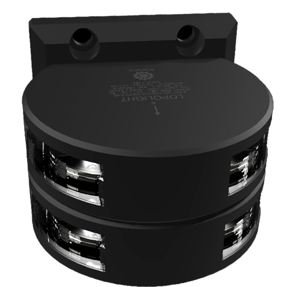 Lopolight Series 201 - 011 - Double Stacked Masthead Light - 3NM - Vertical Mount - White - Black Housing - Get Tight Gear