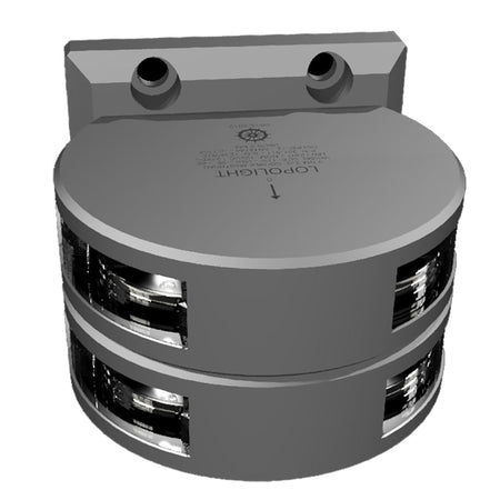 Lopolight Series 201 - 011 - Double Stacked Masthead Light - 3NM - Vertical Mount - White - Silver Housing - Get Tight Gear