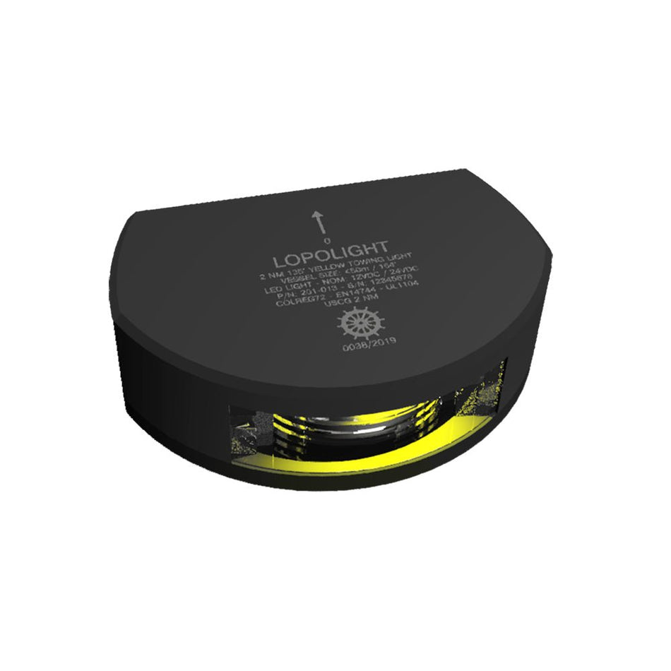 Lopolight Series 201 - 013 - Stern Towing Light - 2NM - Vertical Mount - Amber - Black Housing - Get Tight Gear