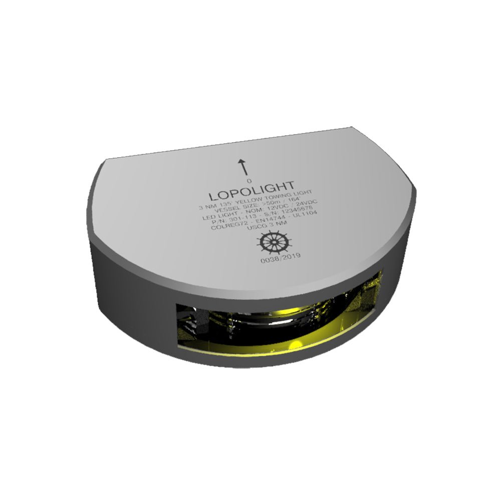 Lopolight Series 201 - 013 - Stern Towing Light - 2NM - Vertical Mount - Amber - Silver Housing - Get Tight Gear