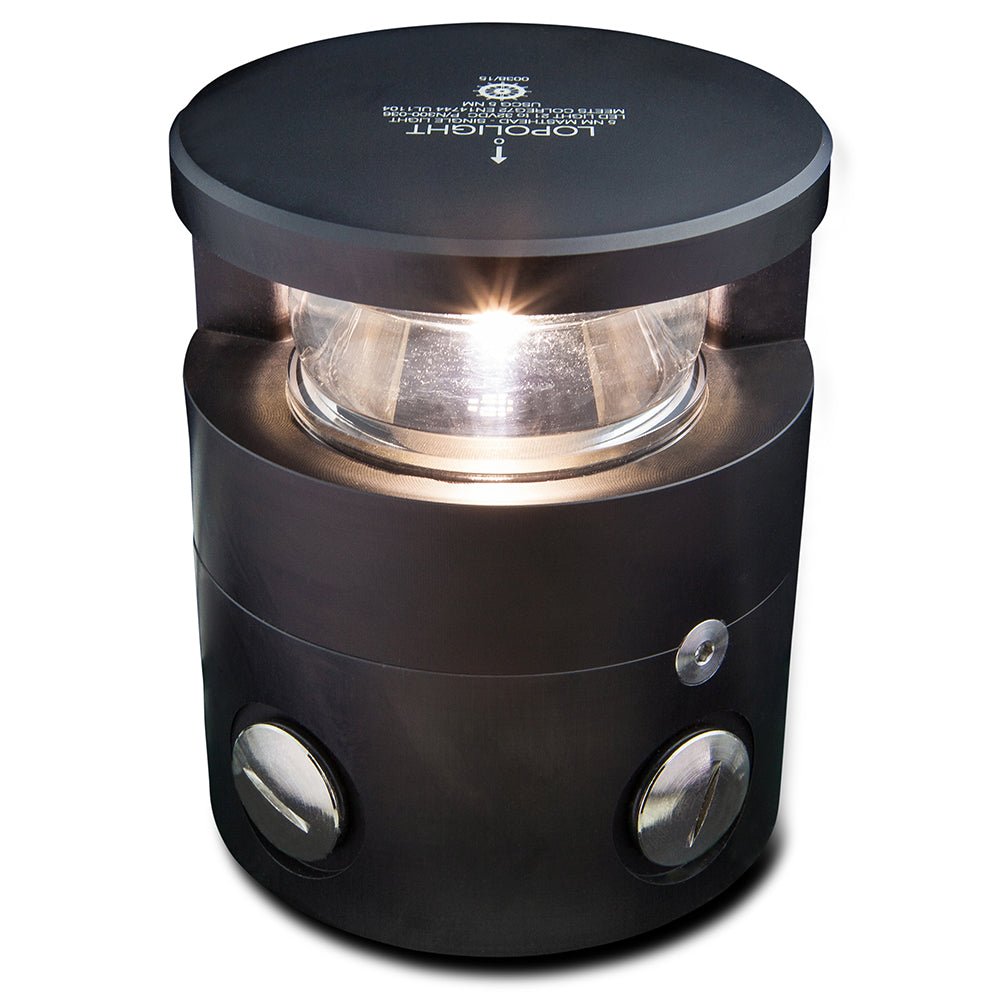 Lopolight Series 300 - 036 - Masthead Light - 5NM - Horizontal Mount - White - Black Housing - Get Tight Gear