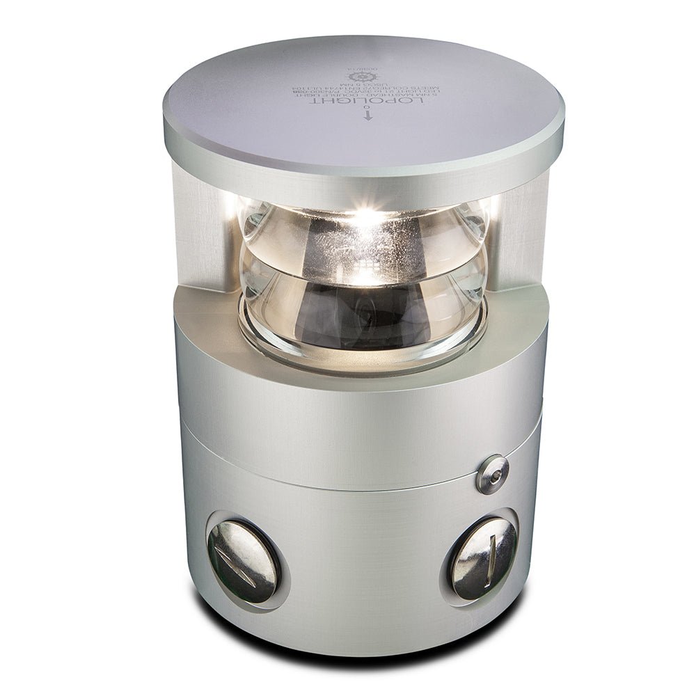Lopolight Series 300 - 038 - Double Stacked Masthead Light - 5NM - Horizontal Mount - White - Silver Housing - Get Tight Gear