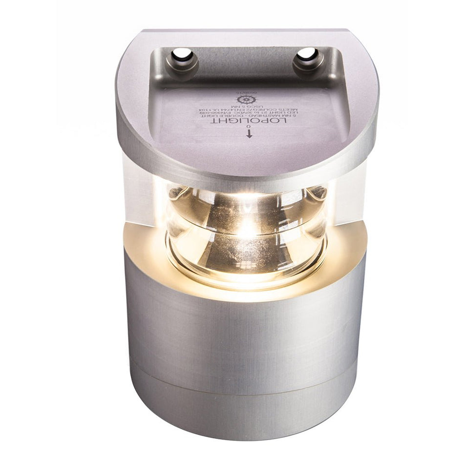 Lopolight Series 300 - 039 - Double Stacked Masthead Light - 5NM - Vertical Mount - White - Silver Housing - Get Tight Gear