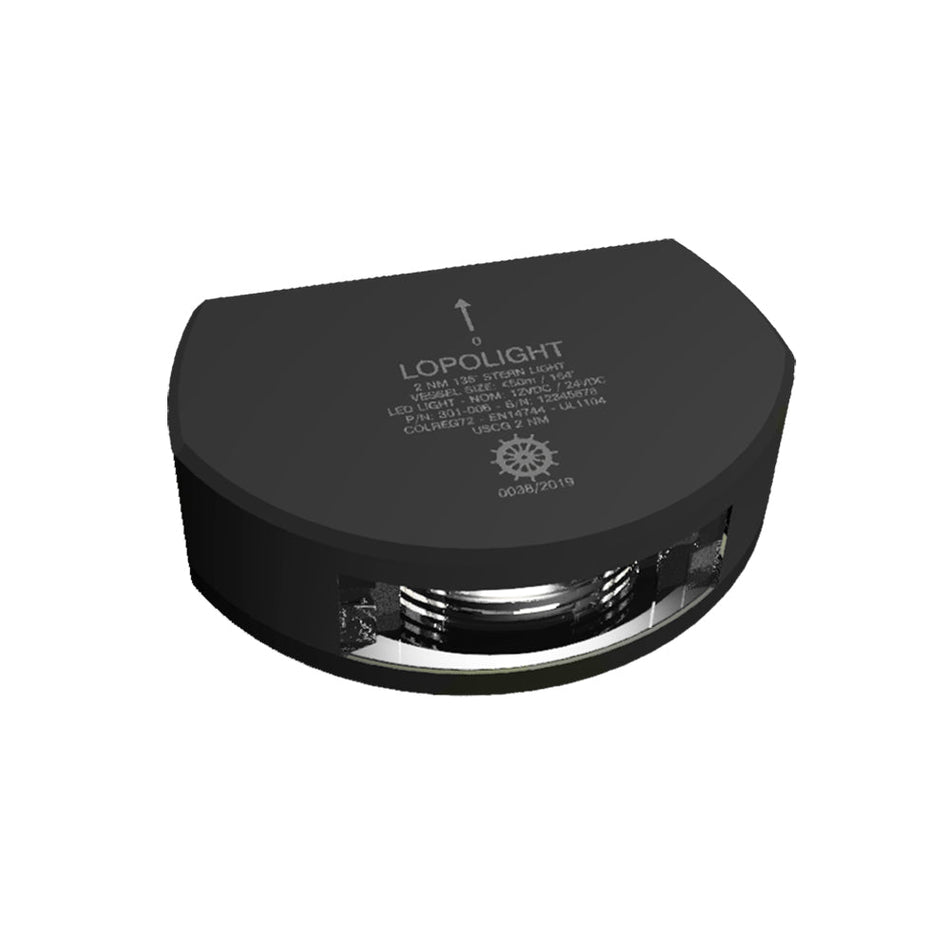 Lopolight Series 301 - 006 - Stern Light - 2NM - Vertical Mount - White - Black Housing - Get Tight Gear
