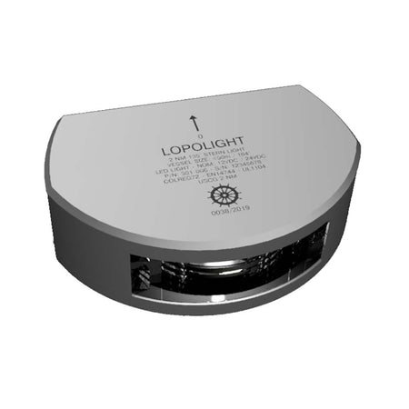 Lopolight Series 301 - 006 - Stern Light w/Deck Light - 2NM - Vertical Mount - White - Silver Housing - Get Tight Gear