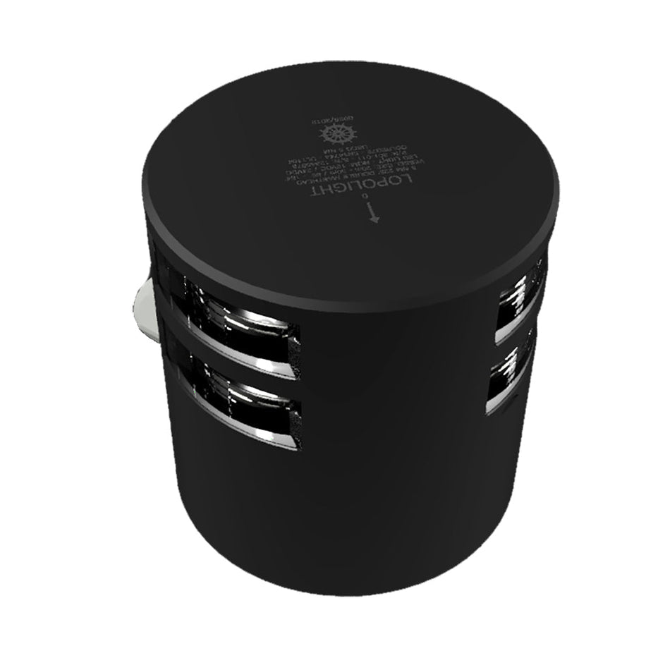 Lopolight Series 301 - 011 - Double Stacked Masthead Light - 5NM - Horizontal Mount - White - Black Housing - Get Tight Gear