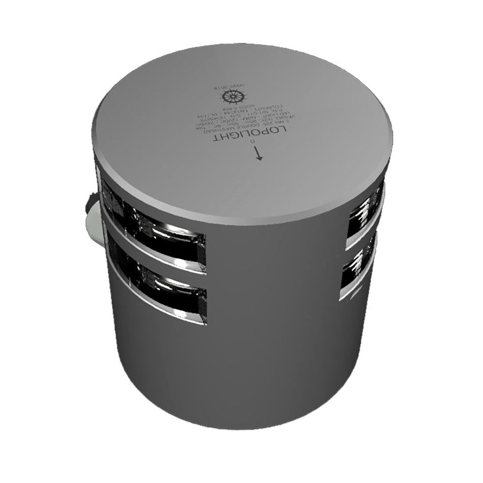 Lopolight Series 301 - 011 - Double Stacked Masthead Light - 5NM - Horizontal Mount - White - Silver Housing - Get Tight Gear