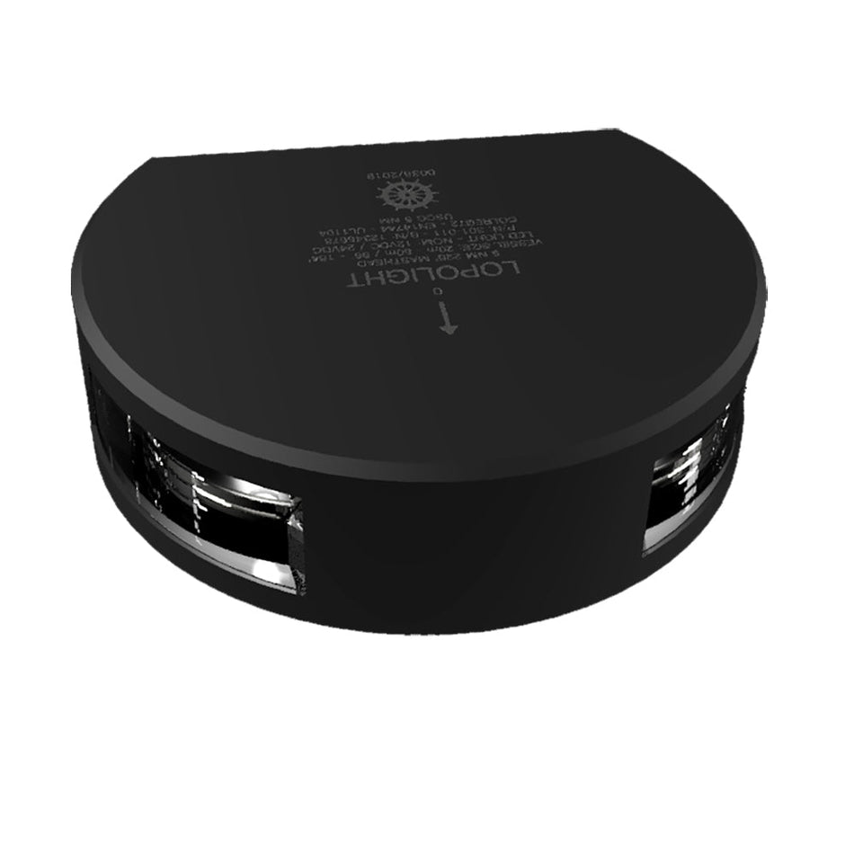 Lopolight Series 301 - 011 - Masthead Light - 5NM - Horizontal Mount - White - Black Housing - Get Tight Gear