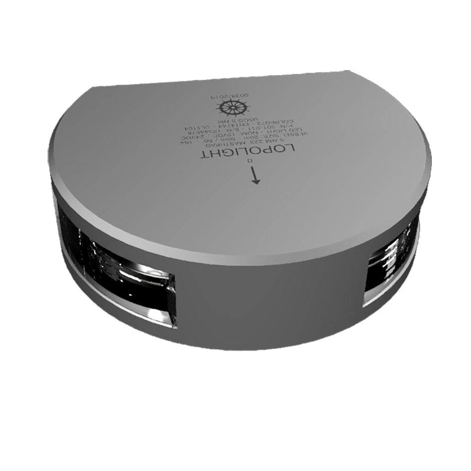 Lopolight Series 301 - 011 - Masthead Light - 5NM - Horizontal Mount - White - Silver Housing - Get Tight Gear