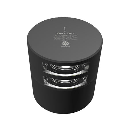 Lopolight Series 301 - 106 - Double Stacked Stern Light - 3NM - Horizontal Mount - White - Black Housing - Get Tight Gear