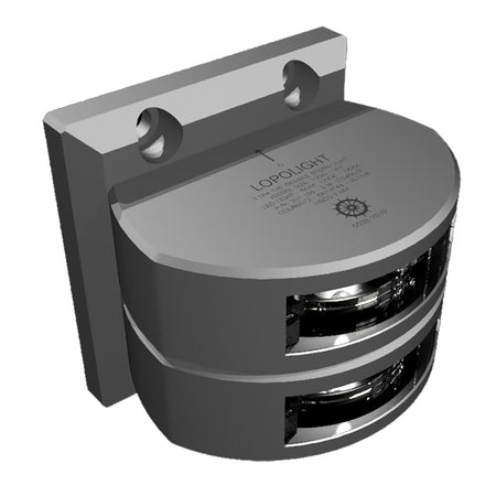 Lopolight Series 301 - 106 - Double Stacked Stern Light - 3NM - Vertical Mount - White - Silver Housing - Get Tight Gear