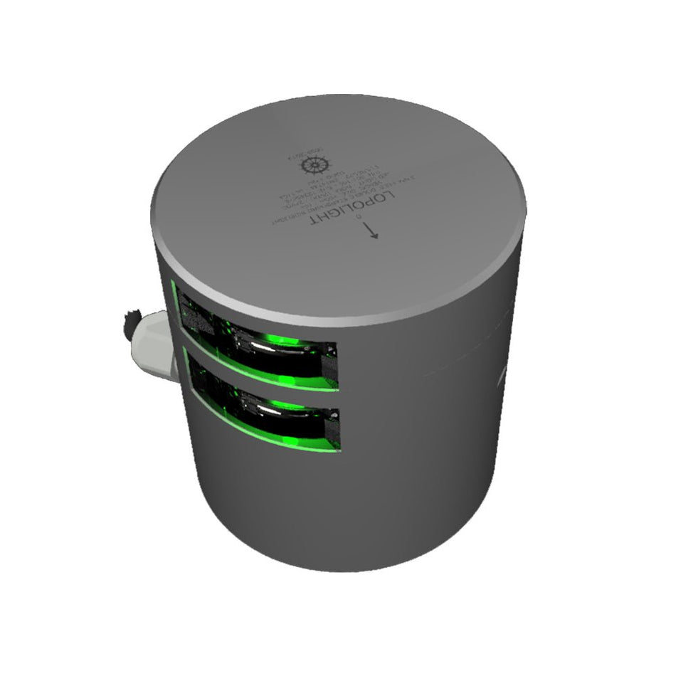 Lopolight Series 301 - 108 - Double Stacked Navigation Light - 3NM - Horizontal Mount - Green - Silver Housing - Get Tight Gear