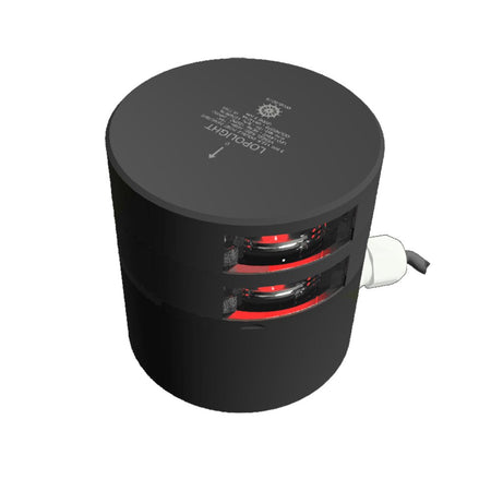 Lopolight Series 301 - 109 - Double Stacked Navigation Light - 3NM - Horizontal Mount - Red - Black Housing - Get Tight Gear