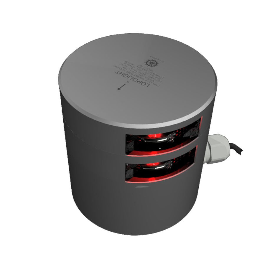 Lopolight Series 301 - 109 - Double Stacked Navigation Light - 3NM - Horizontal Mount - Red - Silver Housing - Get Tight Gear