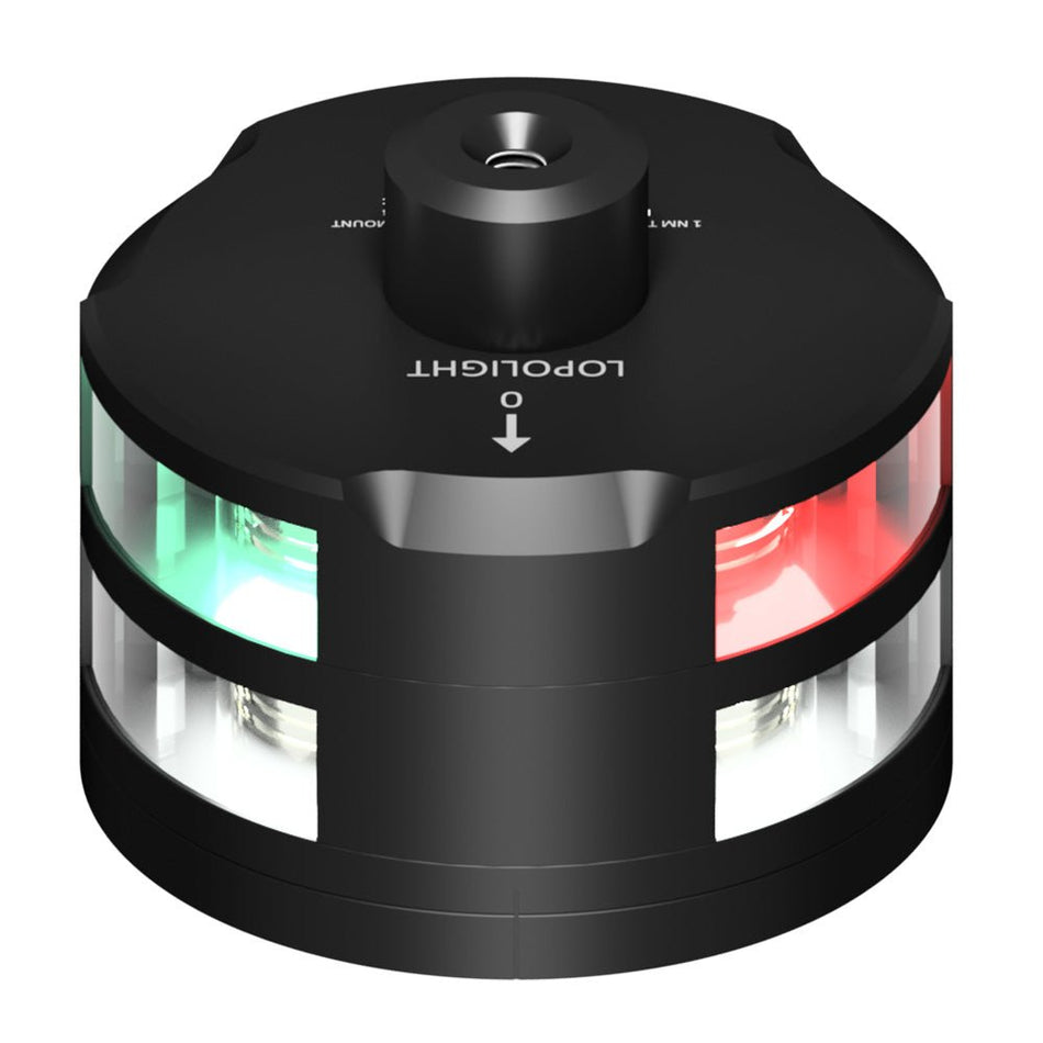 Lopolight Tri - Color Anchor Light w/Windex Mount - 1NM - Black Housing w/FB Base - Get Tight Gear