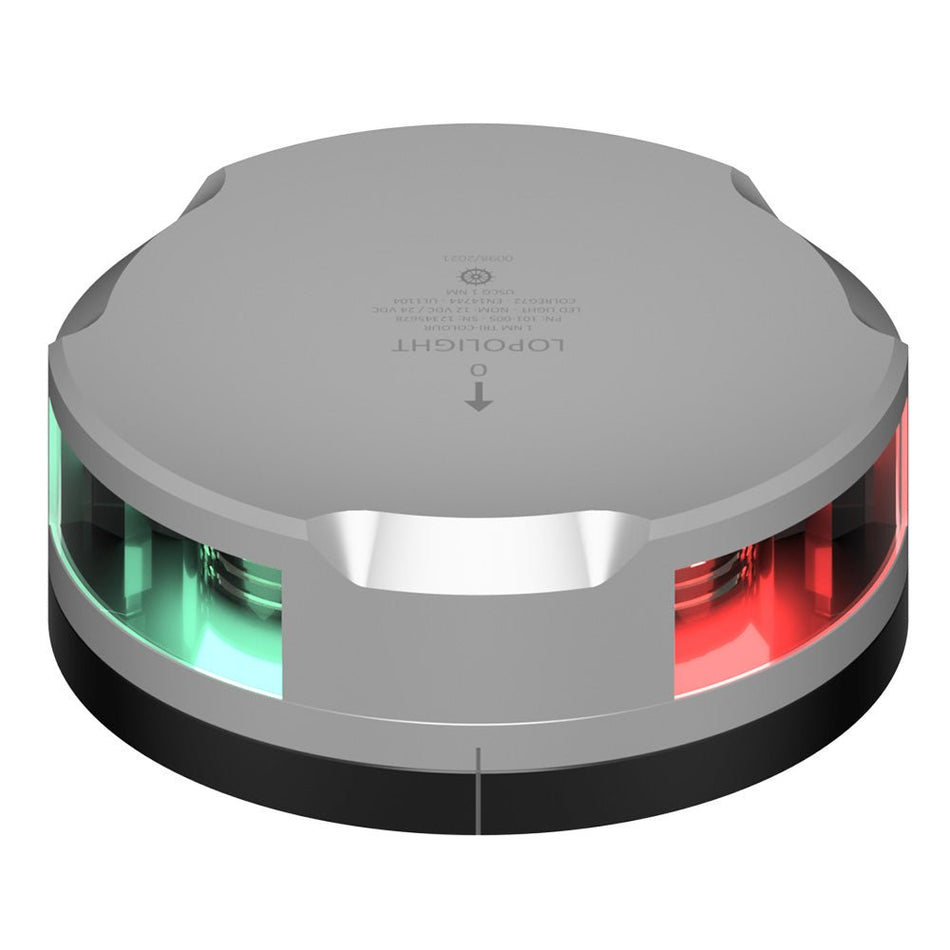 Lopolight Tri - Color Nav Light - 1NM - Silver Housing w/FB Base - Get Tight Gear