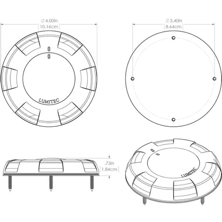 Lumitec Aurora LED Dome Light - White Finish - White Dimming - Get Tight Gear