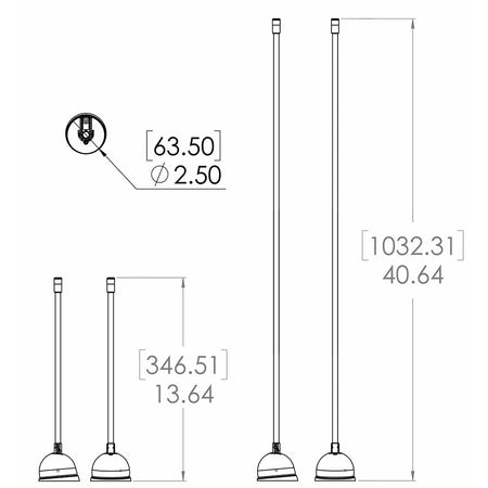 Lumitec Contour Anchor Light - 12" - Black Shaft White Base - Get Tight Gear