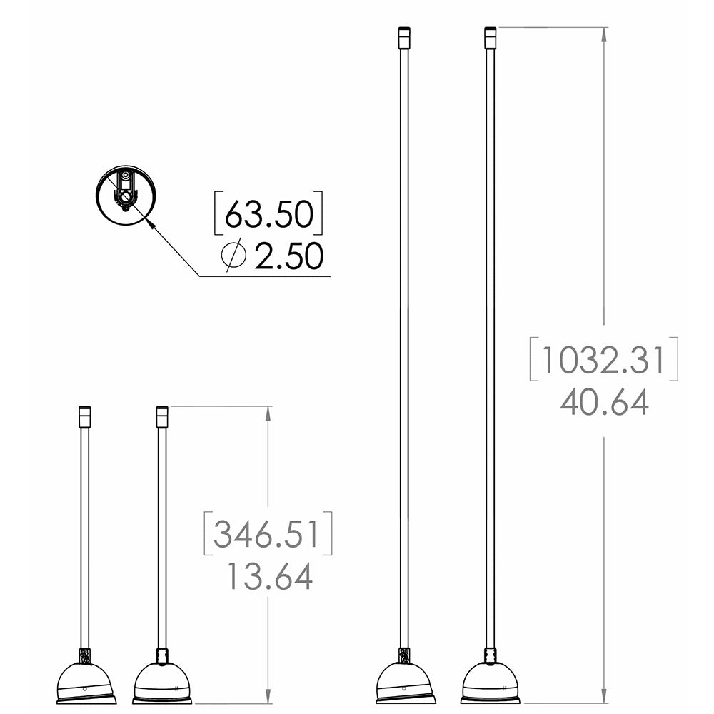 Lumitec Contour Anchor Light - 39" - Black Shaft White Base - Get Tight Gear